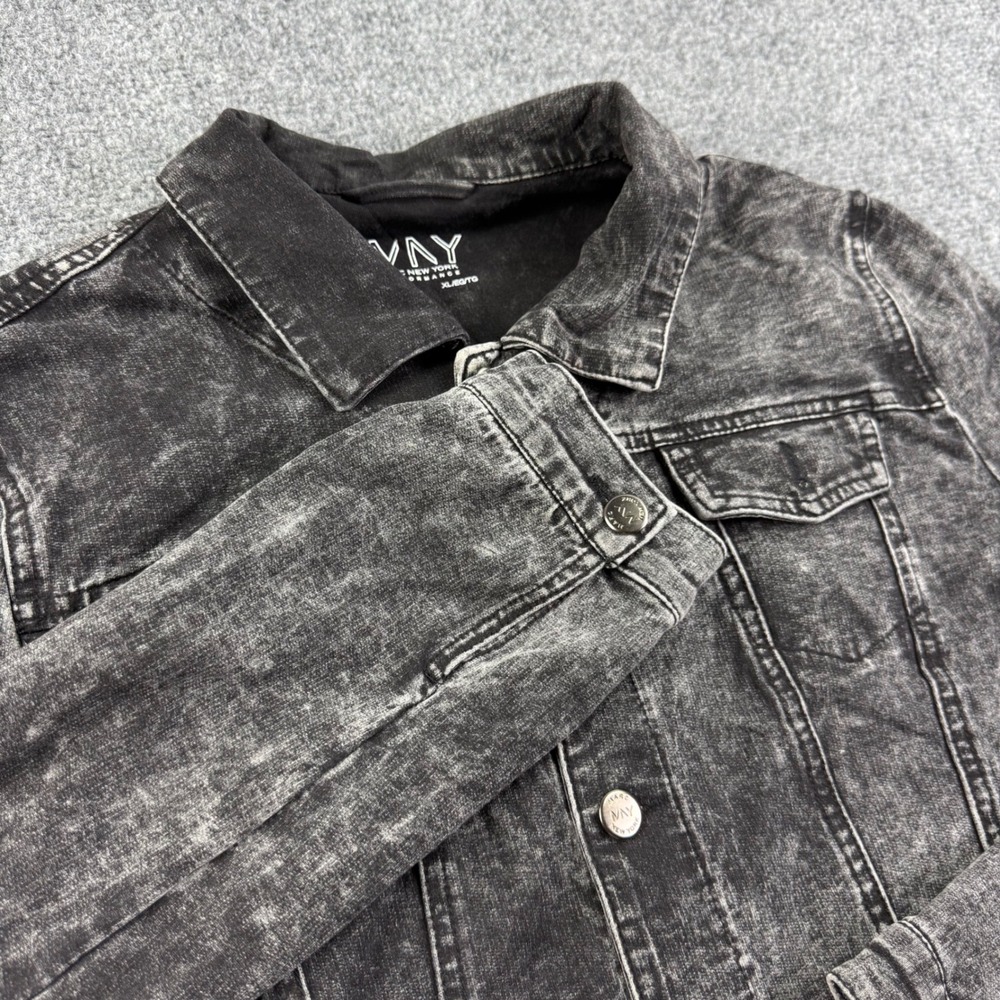Marc New York Jacket XL Black Acid Wash Performance French Terry Women